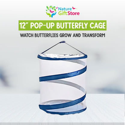 Pop-up Insect and Butterfly Habitat Mesh Cage 11"x12" Clear See Through Butterfly Cage