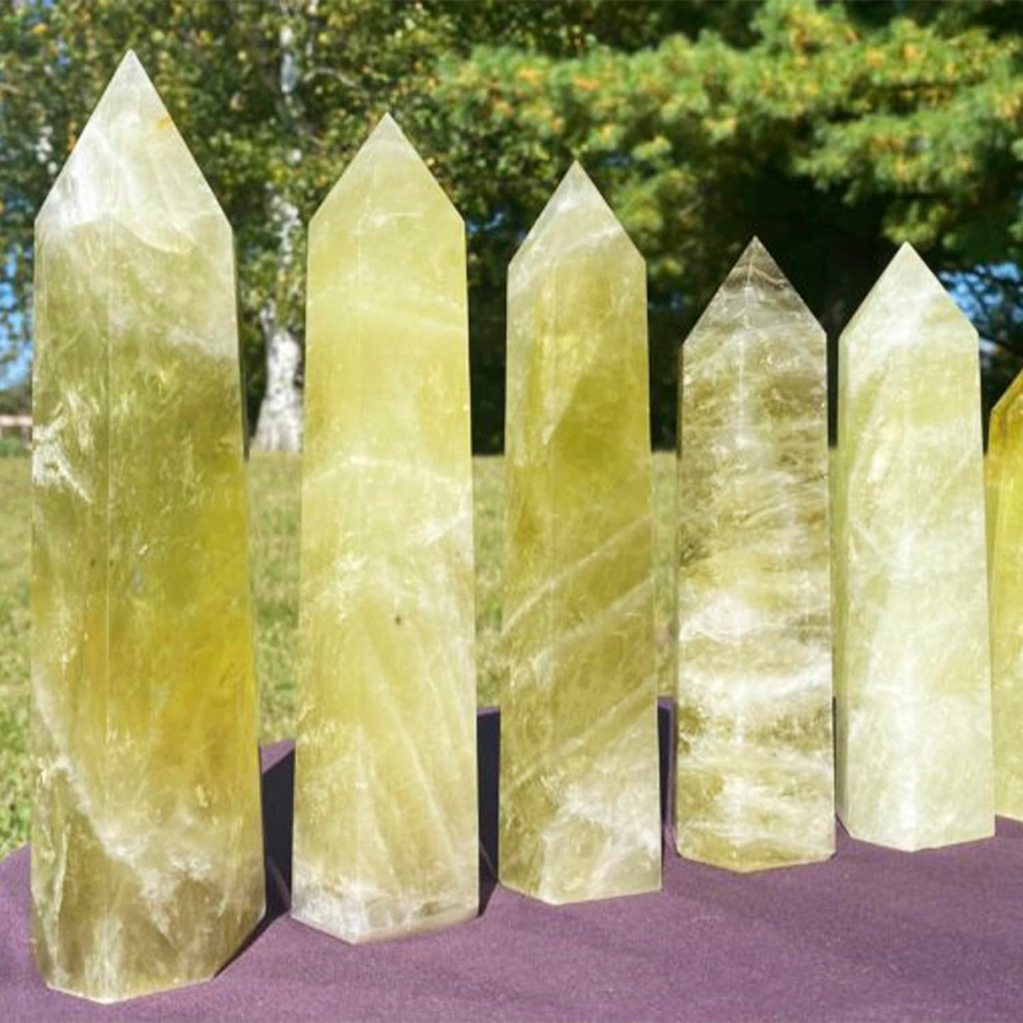 Natural Citrine Crystals Point Wand Reiki Healing Stone Rose Quartz Crystal Pillars for Crystal Collectors and Reiki Energy Balance(5.9inch Wand Citrine)