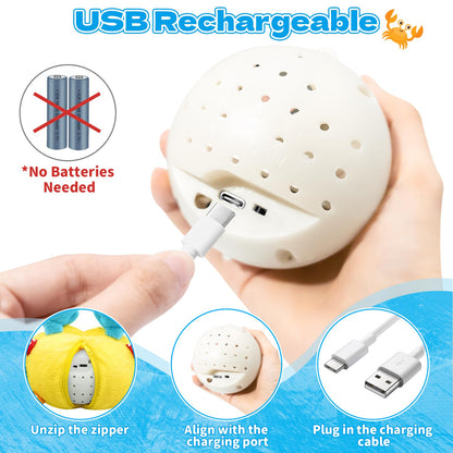 Infowush Baby Toys 6-12-18 Months - Musical Crawling Crab Plush Toy, Dancing Walking Bouncing Tummy Time Toy Interactive Sensory Learning Toys for Toddlers 1-3, Birthday Gifts for Infants Boys Girls