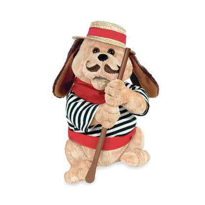 Singing Toy Puppy - Gondolomio | Animated Plush Italian Dog Sings 2 Songs "O Sole Mio" and Elvis Hit "It's Now or Never" | Funny Romantic Cute Valentine Gift | Great for Kids and Adults, 12 inches