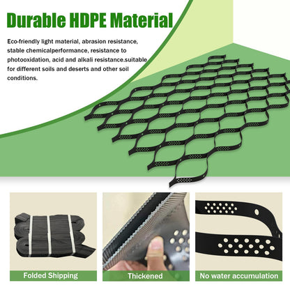 2" Thick Gravel Ground Grid 6.5ft x 16.5ft - Geo Grid Driveway Stabilization Grids, Gravel Retainer Grid 1885 LBS Per Sq ft, Geocell Geogrid for Walkway Driving RV Parking Slopes and Garden