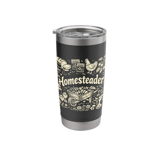 Homesteader Retro Farm Wheelbarrow & Garden Icons Stainless Steel Insulated Tumbler