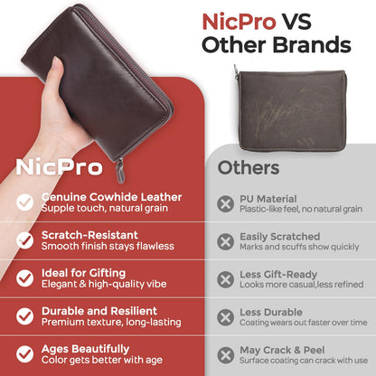 Nicpro 30PCS Art Mechanical Pencil Set in Leather Case, Metal Drafting Pencil 0.5 mm, 0.7 mm, 0.9 mm & 3 PCS 2mm Lead Holders for Sketching Drawing With 16 Tube (6B 4B 2B HB 2H 4H Colors) Lead Refills