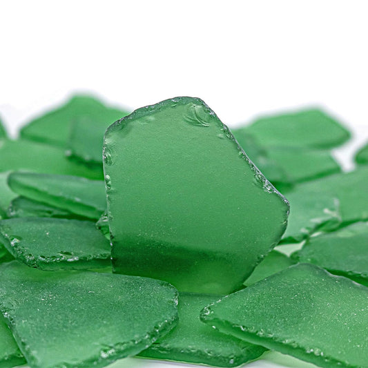 Tumbled Sea Glass 31oz - Frosted Crafting Gems for Christmas Tree Decor, Wreath DIY & Vase Filler | Beach Glass Pieces for Holiday Crafts and Home Décor(Dark Green)