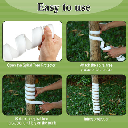 Wesiti 20 Pcs Tree Trunk Protector Plastic Spiral Trunk Tree Wrap Guard Bark Tube Protectors to Protect Bark Saplings from Deer Cats Rodents Rabbit Mowers (White)