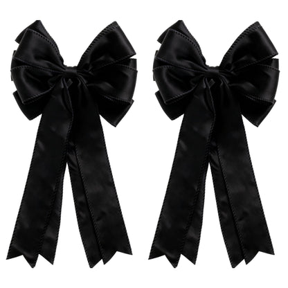 Meseey Large Velvet Bows for Farmhouse Wreaths, 20 x 10 Inches, 2 Pack, Door Decorations (Black)