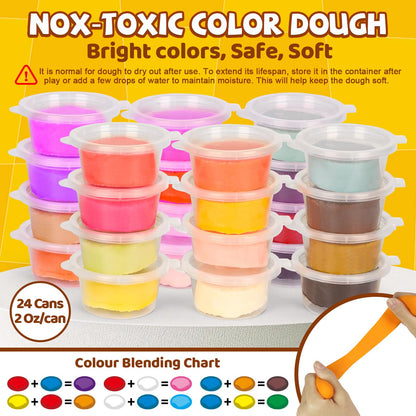 4-in-1 Dough Sets for Kids 2-4-8 Ultimate 87 PCS Play Tools, 24 Clay Creative Kitchen Set Ice Cream Hamburger Cake Noodle Maker Arts Crafts Food Toys Gifts for Boy Girl Kids Age 3 4 5 6