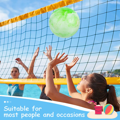 3 otters 6PCS Playground Balls, 8.5 Inches Beach Ball for Kids Inflatable Bouncy Balls with Air Pump, for Kids Adult Indoor Outdoor Sports Games