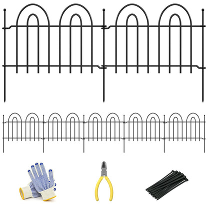 45ft x 13in Garden Fence Animal Barrier, 32 Panels Decorative Garden Fence Border, No Dig Garden Fence Panels, 1.8in Gap Rustproof Metal Stakes, Ground Defense Border Fence for Outdoor, Yard, Patio