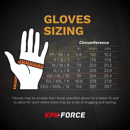 KPN CR5 Work Gloves for Men & Women, Cut & Impact Resistant with Dotted Synthetic Palm Grip, for Mechanical & Heat Hazards - Large (Pack of 1)