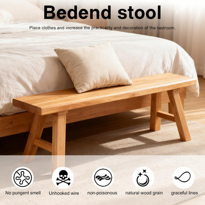 CANYIHB Front Entryway Bench Indoor Hallway Bedroom End of Bed Farm House Rustic Dining Table Vintage Narrow Noodle Bench Solid Wood (L 39.3″x10.2″W x 17.7″H)