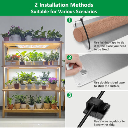 Aumtrly Grow Lights for Seed Starting, 552 LED Full Spectrum Plant Light Panel for Growing Indoor Plants, Slim Grow Lamp with UL Adapter, 6/12/16H Timer, 3 Light Modes, 5 Dimmable