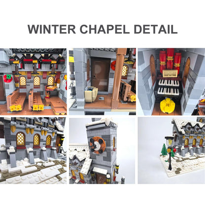 Falagil Winter Chapel Architecture Building Blocks Set, Christmas Themed MOC Snow Village Church House Model Kit, Vacation Holiday Building Gift for Adults, Women & Teens (1074pcs)