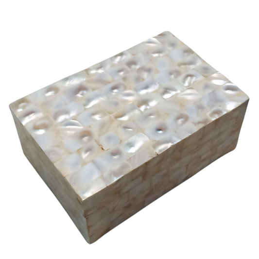 White Decorative Wooden Box | Unique Handcrafted Shiny Jewelry Storage Box | Elegant Keepsake Organizer for Home Décor | 6X4X2.5"Inch Great Birthday Gift, Wedding Gift & Special Occasion Present