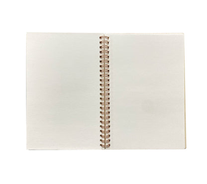 Cregugua 4 Pack A5 Wood Cover Jounal Notebook 40 Sheets Sketchbook 8.5 x 5.8 In Unlined Spiral Notebook for Crafting Project,Small Scrapbook