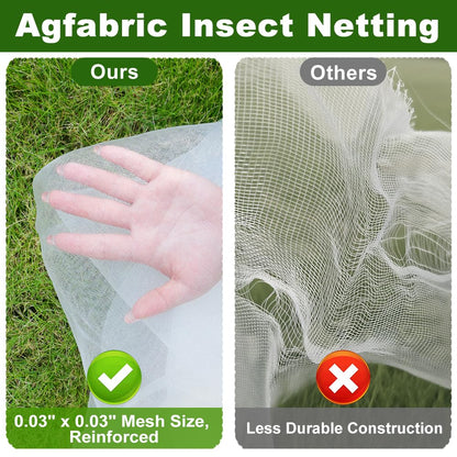 Agfabric Garden Netting 16'x30' Insect Pest Barrier Bird Netting for Garden Protection,Row Cover Mesh Netting for Vegetables Fruit Trees and Plants,White