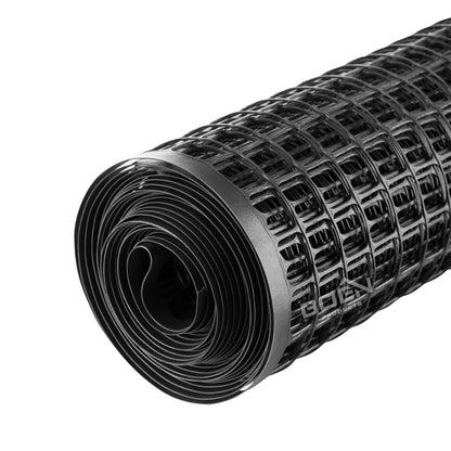 BOEN Garden Fence Temporary Barrier Outdoor Fence for Dog, Rabbit or Deer, Garden Netting Plastic Mesh Plant Protection (40" x 25', Black)