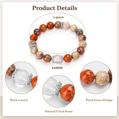 oilcnik Natural Stone Gemstone Charm Bracelet – Graduation & Birthday Gifts for Her, Handmade Gifts for Women: Mother’s Day, Valentine’s & Anniversary