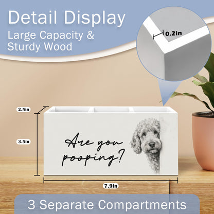 laveliabel Goldendoodle Gifts Pen Pencil Holder for Desk, Dog Lover Gifts for Women, Dog Bathroom Decor, Funny Goldendoodle Wooden Desk Pen Pencil Holder Organizer for Home Bathroom Decor