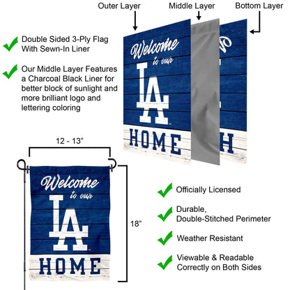 Los Angeles Dodgers Welcome To Our Home Double Sided Garden Flag