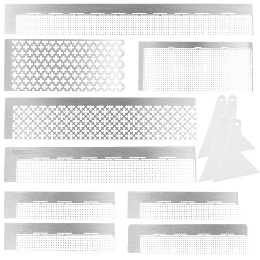 Varku Diamond Painting Ruler Set - 14 Pcs Stainless Steel Mesh Ruler With 4 Fixing Tools for Round & Square Drill Art