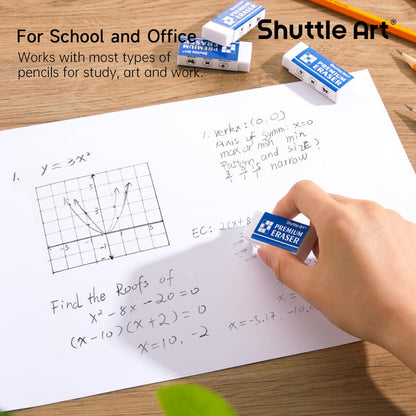 Erasers, Shuttle Art 144 Pack Premium Eraser Bulk, White Erasers Classroom Set for Kids Teachers as School and Office Supplies