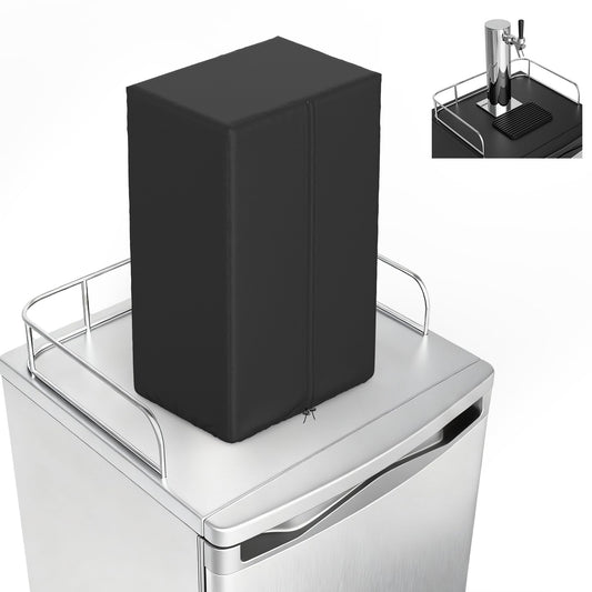 COSHNIBI Kegerator Beer Tower Cover,Waterproof and Dustproof Kegerator Tap Covers with Insulation Layer for Single or Double Tap Draft Tower,10.23"L x 6.69"W x 18.11"H,Black(Cover Only)