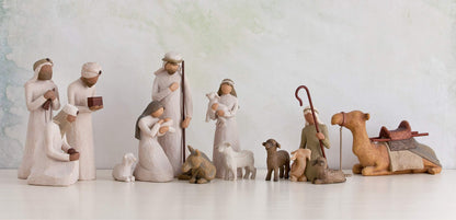 Willow Tree The Three Wisemen, Follow a Star to Find the Light of the World, Set of Walking, Bowing, Kneeling Figures Carrying Gifts for Holy Family, Sculpted Hand-Painted Figures for Classic Nativity