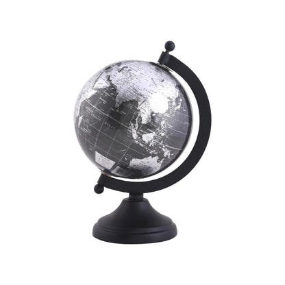 Rely+ 5" World Globe With Sturdy Metal Stand (NOT PLASTIC!) - Desktop Globes For Home Desk Table Office Decor - Book Shelf Decor Globe - 5 Inch - Metallic Black