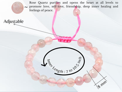 Amazing Gemstone Rose Quartz Bracelet for Women - Chakra Mens Bracelet Protection Crystals and Healing Stones - Blessing Bracelet Spiritual Meditation Gift Christmas Stocking