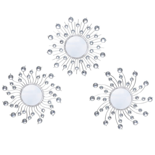 Mirror Wall Decor Metal Sun Mirror Home Decoration Wall Art Decorative Suitable for Living Room Bedroom Bathroom Entryway