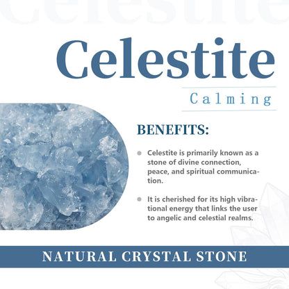 rockcloud Natural Raw Blue Celestite Mineral Healing Crystal Cluster Geode Irregular Home Decoration Gemstone Specimen Large, 2.(Approx 160-220 Gram)
