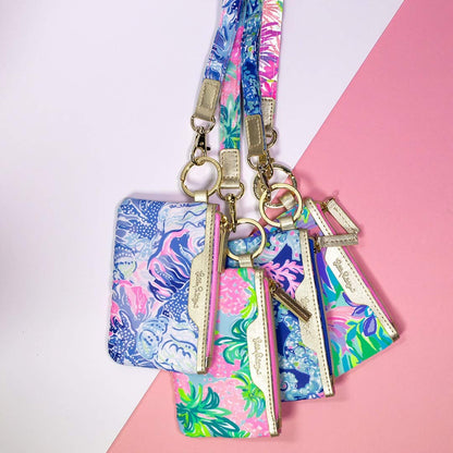 Lilly Pulitzer Cute Lanyard for ID Badges and Keys, Womens Lanyard Keychain, Colorful Lanyard with Metal Hook, It Was All A Dream
