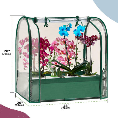 Purlyu Mini Tabletop Garden Greenhouse Nursery Plant Cover Tent Humidity Domes for Indoor and Outdoor Home Gardening Germination and Seedling Propagation - 28x20x28 Inches(PLGH7050PD)