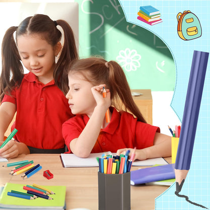 Spakon 96 Pcs Jumbo Pencils for Kid Bulk 3.5 Inch Wooden Triangle Short Fat Chunky Pencil with Sharpener for Student Toddler Preschooler Beginner Kindergarten Classroom Supplies