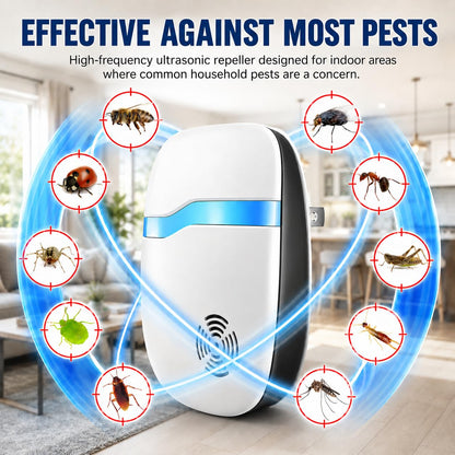 (2026 Upgraded) Ultrasonic Rodent & Pest Indoor Repeller - Stronger Driving Force, Repellent for Mouse, Rats, Roaches, Spiders, Bugs, Ants, Quiet for Home, Plug-in Control Device (6 Pack)