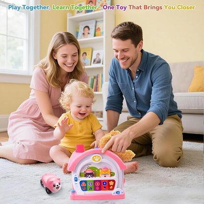 OKREVIEW Toys for 1+ Year Old Girls – 9-in-1 Montessori Musical Toddler Activity House with Lights, Sounds, Bilingual Learning, Ideal 1st Birthday Xmas Gifts for Girls Ages 1 2 3