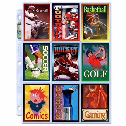 Ultra Pro 9 Pocket Pages Platinum Series 100 Pages of Card Sleeves for Trading Baseball Card Binder, -Pokemon and Baseball Card Sleeves