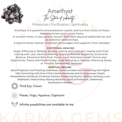 Karma Gems 1lb Amethyst Tumbled Stones - Polished Stones for Positive Energy - Crystal Kit for Fresh Mind & Restful Sleep - Healing Stone for Chakra Balancing - Ideal for Gift & Home Decor (15-25 Mm)
