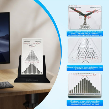 Dimind Galton Board Probability Demonstration Model - 12.6in Large Physics Learning Desk Toy with 17500 Metal Beads | Statistical Law Experiment Tool for School Labs & STEM Education
