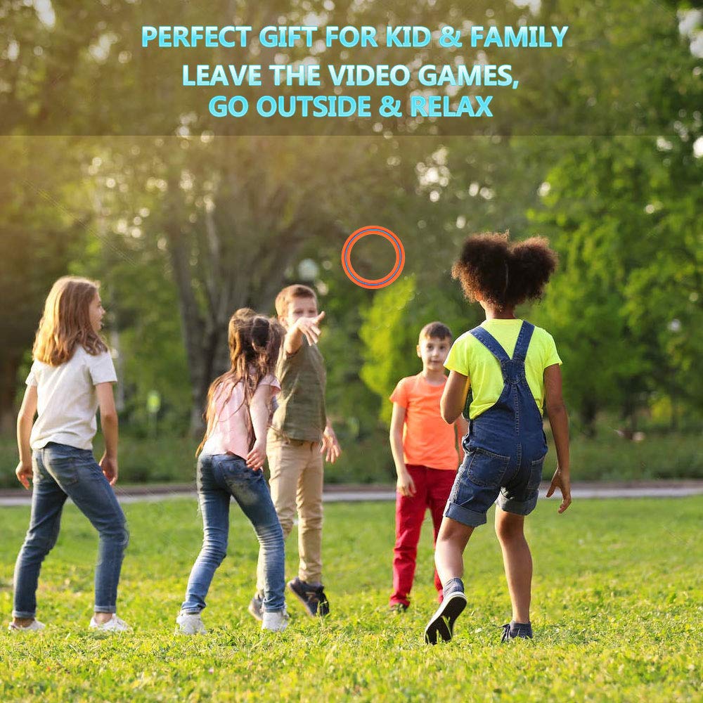 JEEFUD Flying Disc for Kids Adults 11 inch Flying Ring, 3 Pack Beach Backyard Sports Play Soft Discs, Sport Outdoor Tossing Toy Gift for 4+ Year Old Boys Girls Family 3PCS (Yellow，Orange & Turquoise)