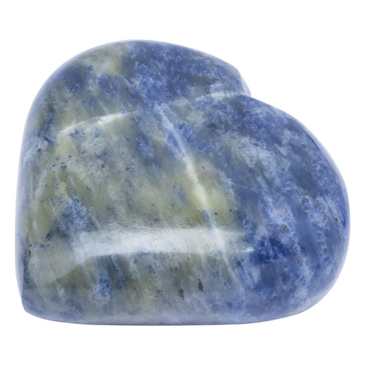 Crocon 50mm Sodalite Heart Stone Big Heart Shape Puff Stones Set 450+ Carats Pocket Crystal Healing Tumble Collection Palm Worry Stone Good Luck Charm Meditation Gift Craft Home Decor