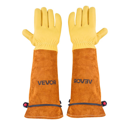 VEVOR Gardening Gloves, Thorn Proof & Puncture Resistant Garden Gloves with Elastic Cuff, 17.5 in Long-Sleeve Glove Rose Pruning Glove for Men & Women Weeding Digging Planting, Size M