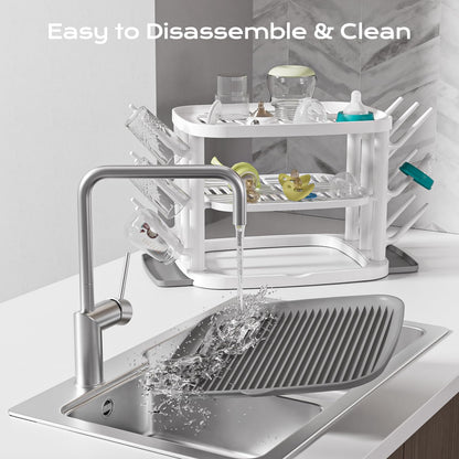 GREENDADI Baby Bottle Drying Rack,3-Tier Large Capacity Countertop Organizer with 360° Ventilation, Removable Drip Tray, Non-Slip Base – Easy to Clean Bottle Holder for Baby Accessories