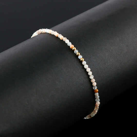 NJCRAFT Handmade Moonstone Bracelet for Women – Bohemian Gold Plated Adjustable Beaded Jewelry, Dainty Minimalist Hypoallergenic Bracelet, Delicate Layering Gift Jewelry