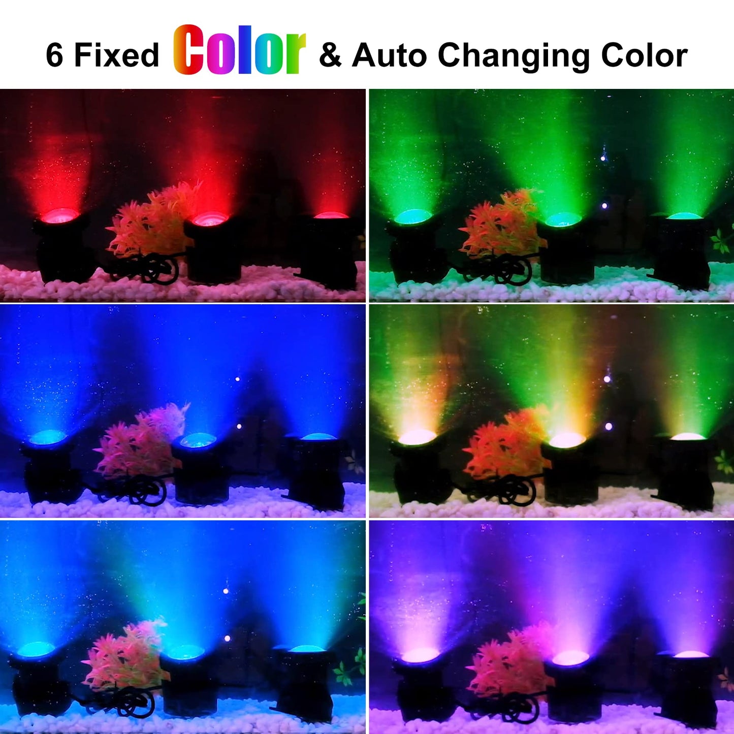 CREPOW Solar Pond Lights,Super Bright RGB LED Underwater Spotlights Color Changing Submersible Pond Light IP68 Waterproof Fountain Lights for Fish Aquarium Tank Garden Yard Pool (4-in-1)