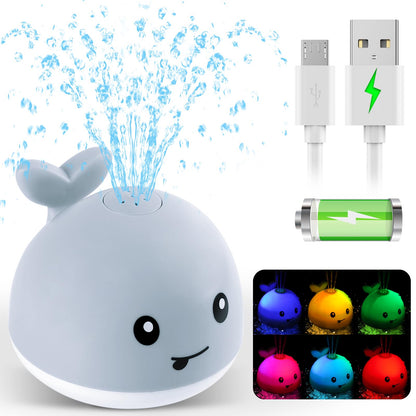 Gigilli Baby Bath Toys, Light up Bath Toys for Kids Ages 1-3, Pool Water Toys 1 Year Old Boys Girls Gifts, 6-12-18 Months Baby Whale Bath Toy Sprinkler, Toddler Fountain Bathtub Water Table Toy