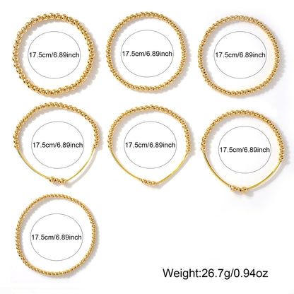 SHINUS BOHO Dainty Gold Beaded Bracelet Stack for Women,Handmade Bohemian 14K Gold Plated Beads Stretch Stackable Bracelets Set Fashion Prom Holiday Jewelry Gifts Friendship Family