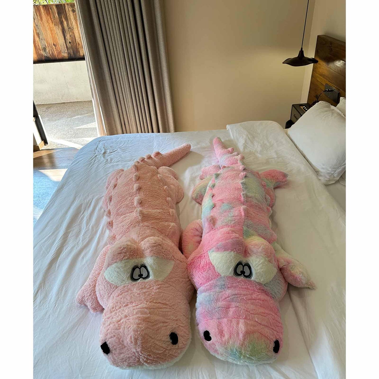 Hofun4U Alligator Plush Pillow, 38 inch Alligator Stuffed Animal, Home Decoration Christmas Valentine’s Birthday Gift for Boys Girls Adults Kids (Pink)