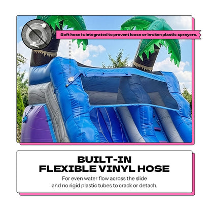 POP JUMP 13ft Tall Topical Inflatable Water Slide with Pool- 22ft Long, 100% PVC Vinyl, Commercial Reinforced, Backyard Summer Play, Wet/Dry Fun, Front Entry for Easy Supervision, Includes Blower